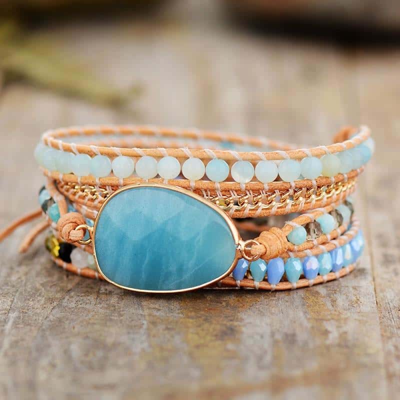 Exclusive Amazonite Wrap Bracelet - Wrap Bracelets - Pretland | Spiritual Crystals & Jewelry