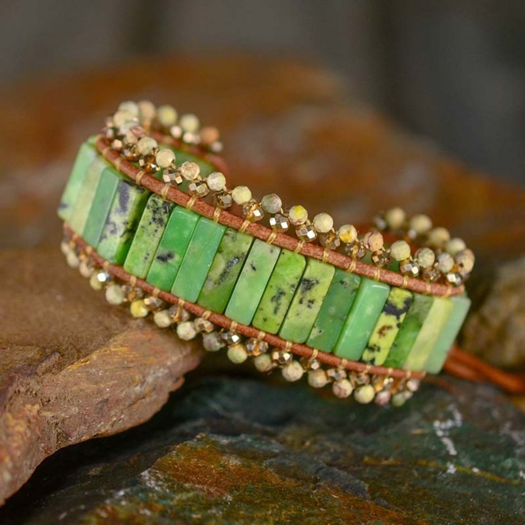 Australian Jade Wristband Bracelet - Bracelets - Pretland | Spiritual Crystals & Jewelry