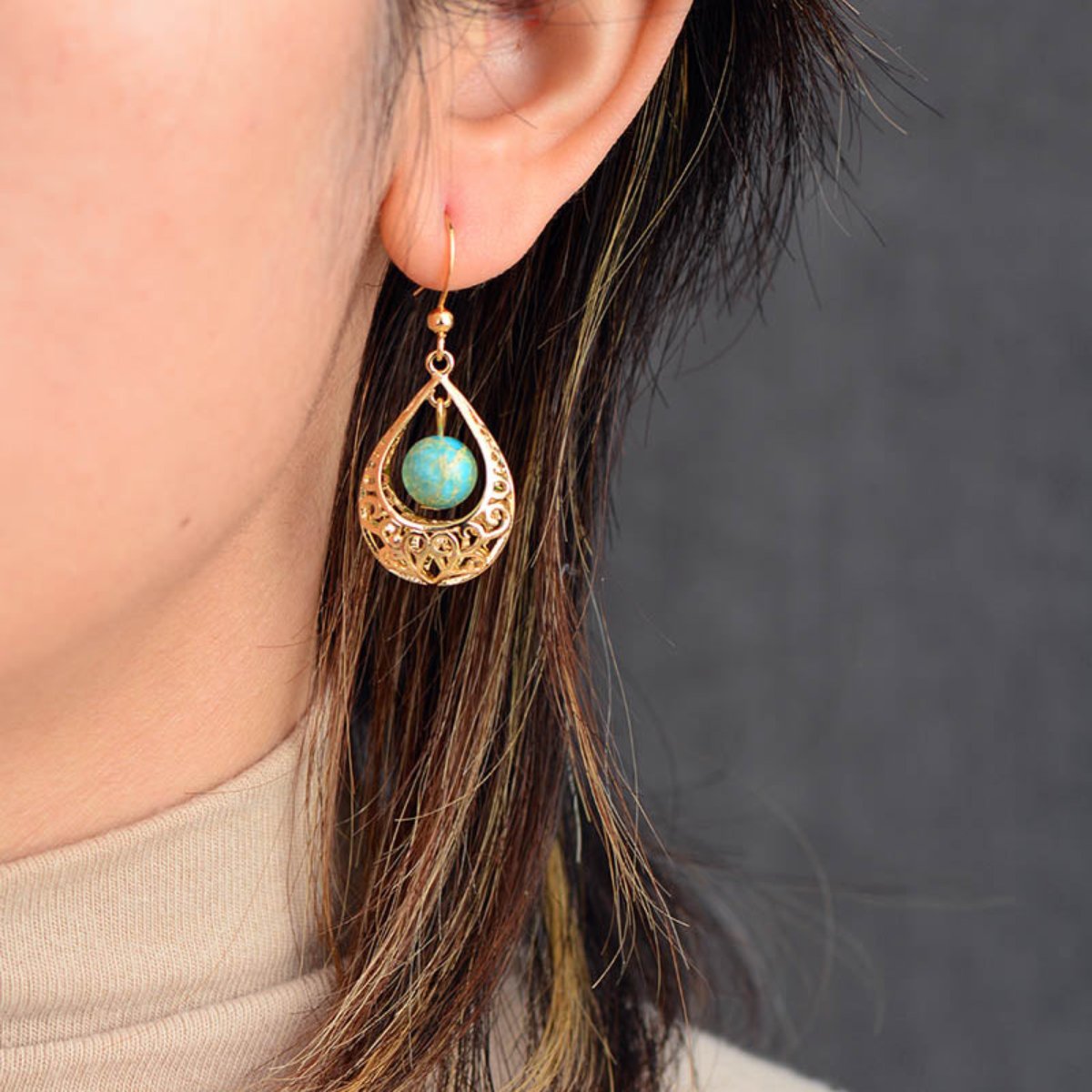 Elegant Drop Gold Tone Earrings - Drop Earrings - Pretland | Spiritual Crystals & Jewelry