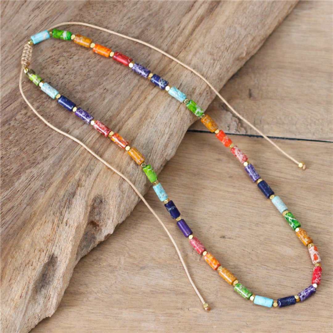 7 Chakra Natural Stone Choker Necklace & Bracelet - Necklaces - Pretland | Spiritual Crystals & Jewelry