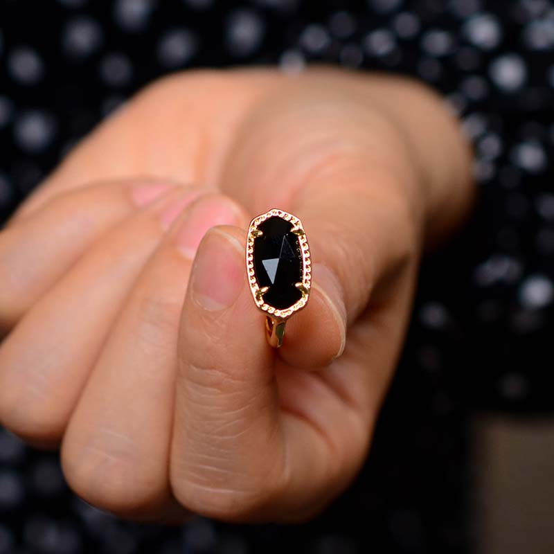 Natural Black Onyx Adjustable Ring - Rings - Pretland | Spiritual Crystals & Jewelry