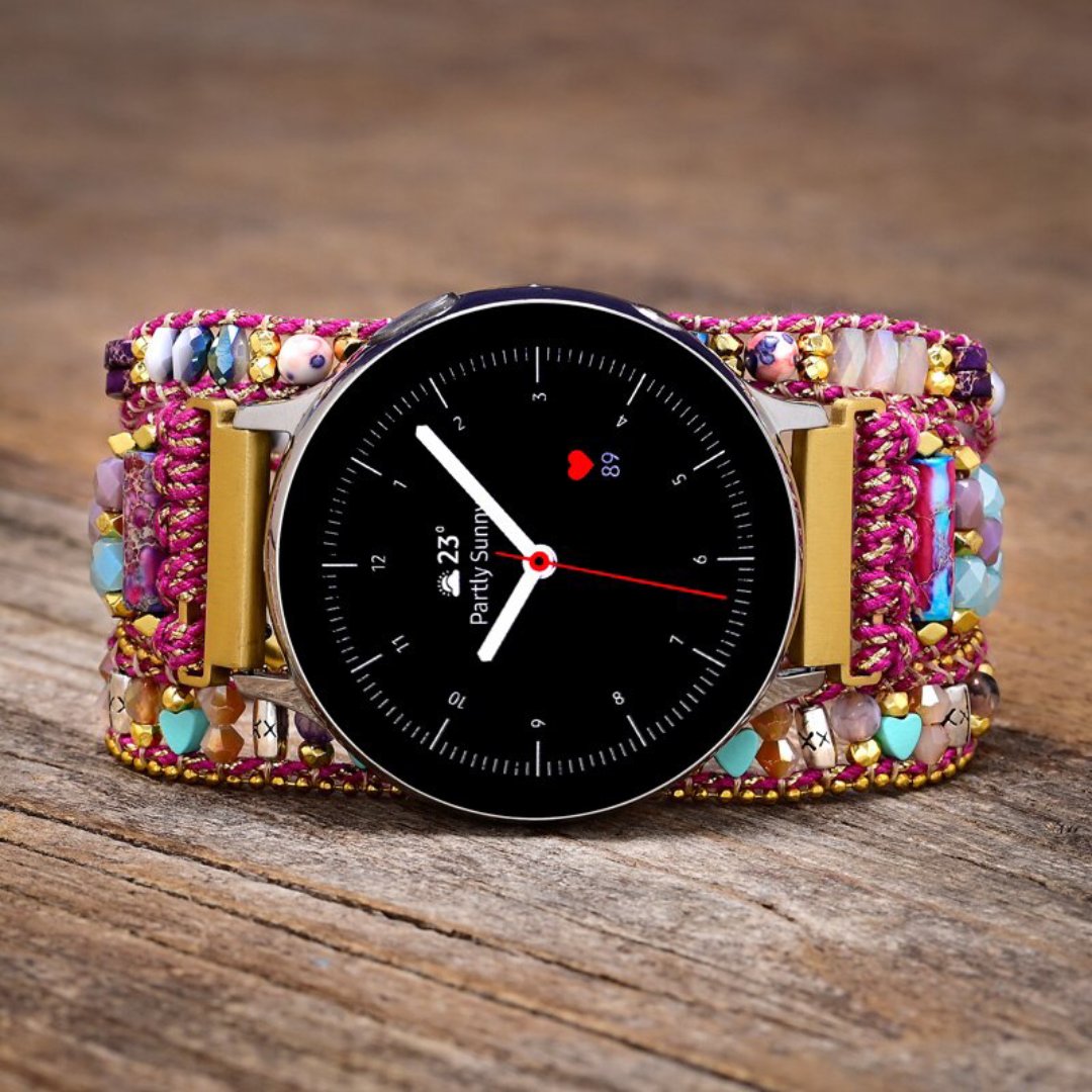 Gorgeous Pink Jasper Samsung Watch Strap - Samsung Watch Straps - Pretland | Spiritual Crystals & Jewelry