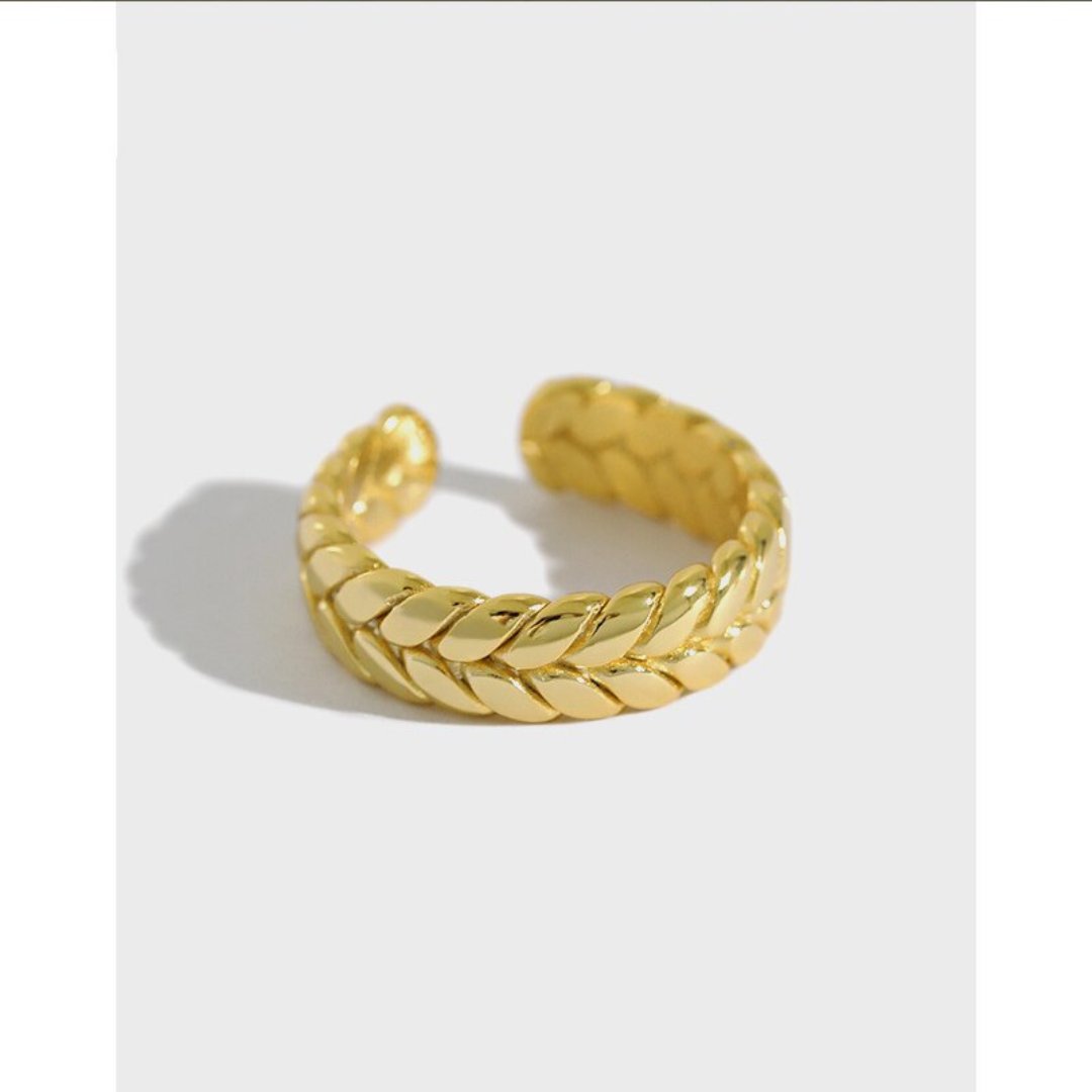Lucia 925 Sterling Silver Adjustable Ring - Gold - Rings - Pretland | Spiritual Crystals & Jewelry