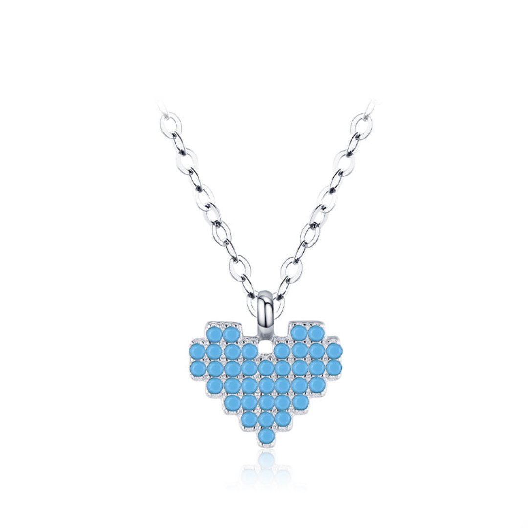 Turquoise Heart 925 Sterling Silver Necklace - Necklaces - Pretland | Spiritual Crystals & Jewelry