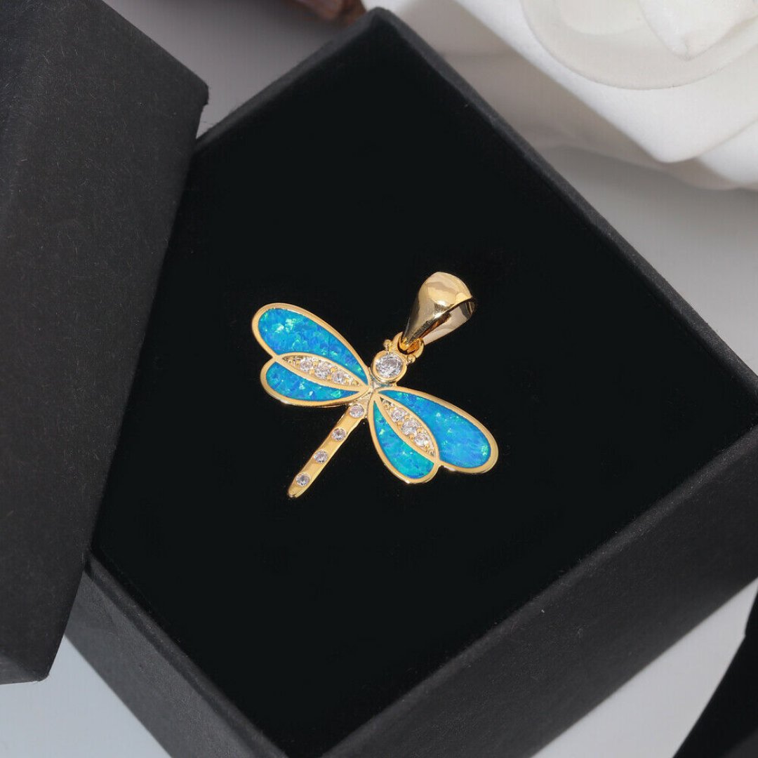 Spiritual Dragonfly Opal 925 Sterling Silver Pendant - Pendants - Pretland | Spiritual Crystals & Jewelry