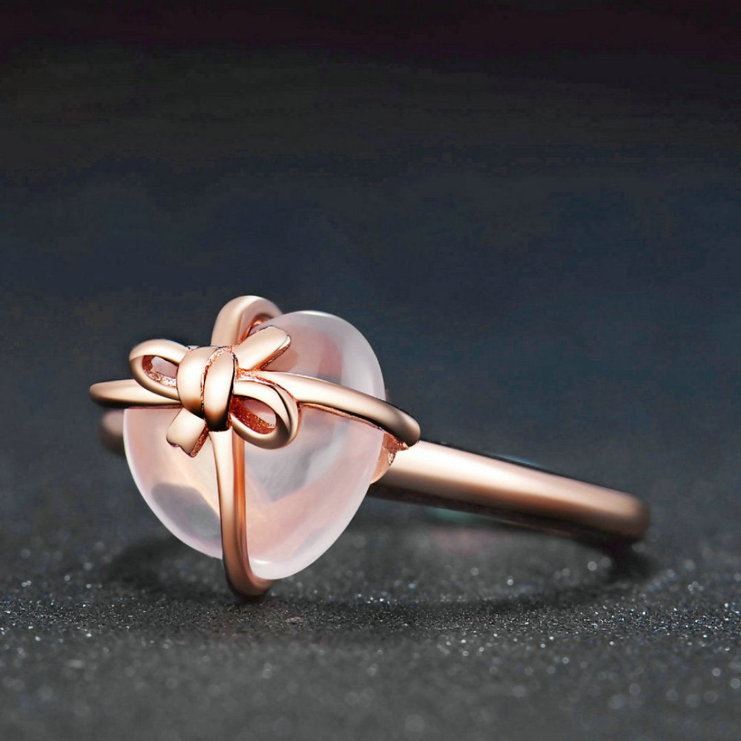 Romantic Rose Quartz 18K Gold Plated Adjustable Ring - Rings - Pretland | Spiritual Crystals & Jewelry