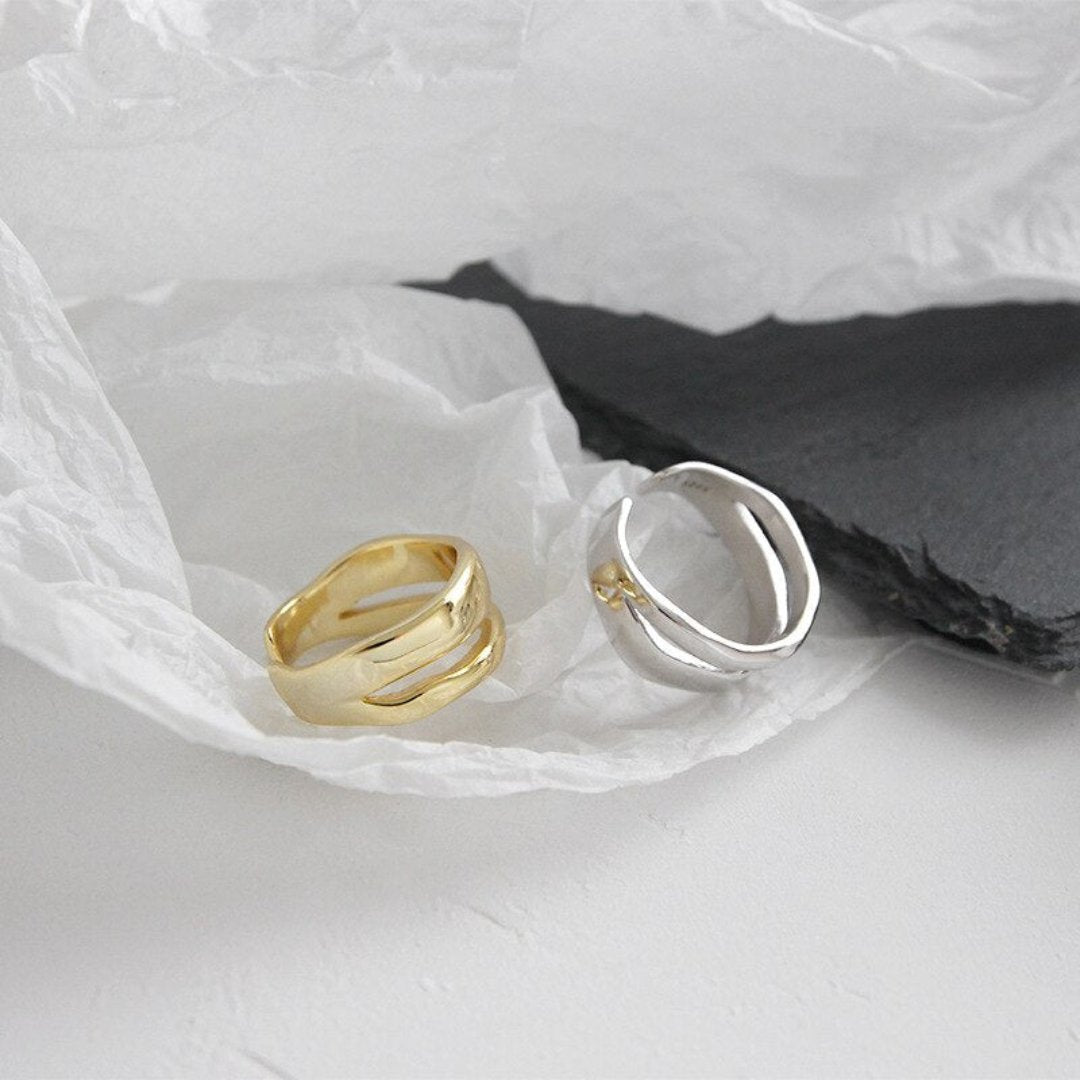 Dahlia 925 Sterling Silver Adjustable Ring - Rings - Pretland | Spiritual Crystals & Jewelry