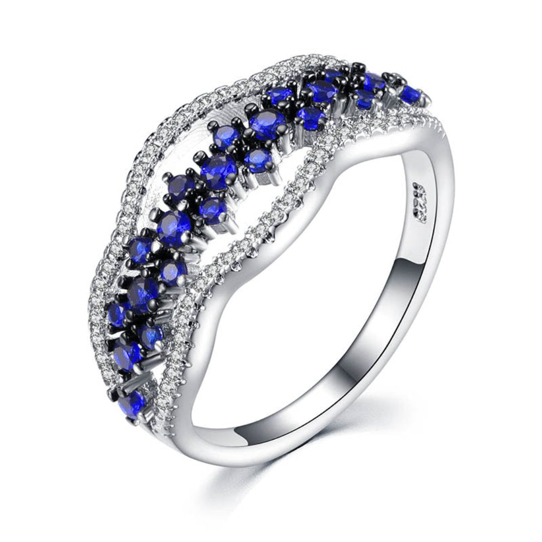 Chic Sapphire 925 Sterling Silver Ring - Rings - Pretland | Spiritual Crystals & Jewelry