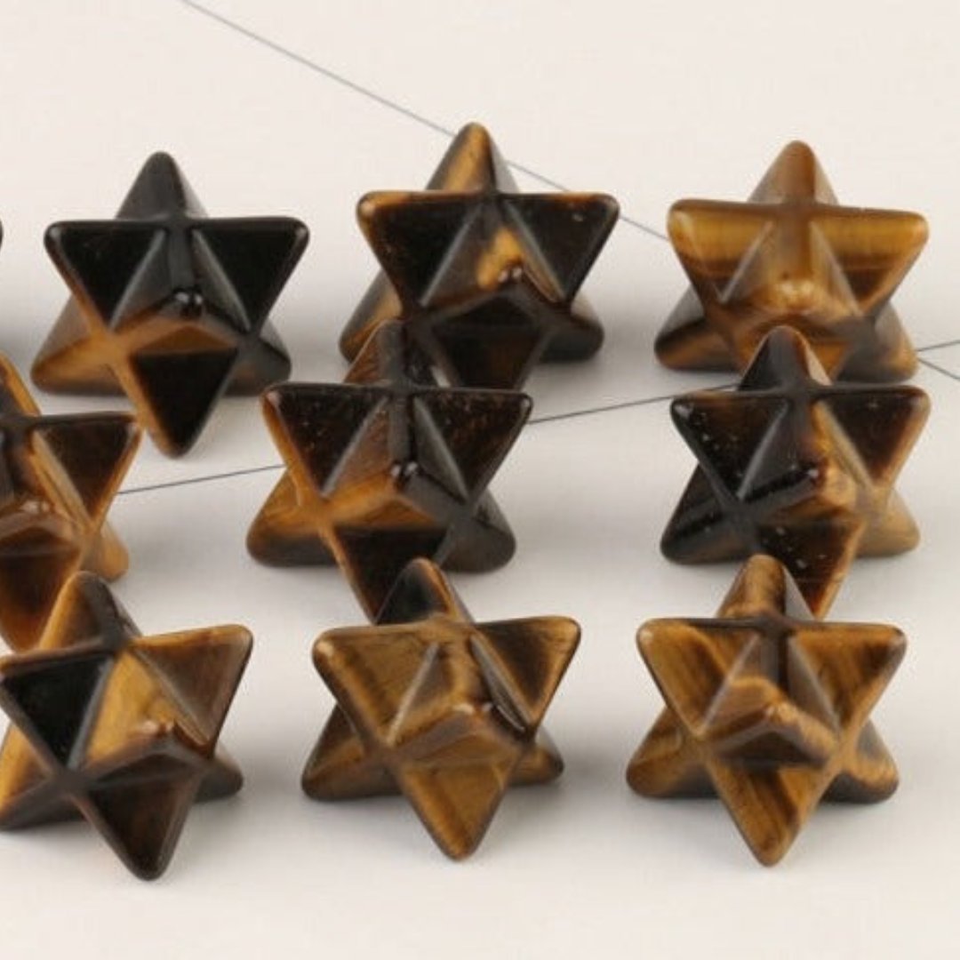 Calming Merkaba Crystal Stars - Tiger Eye - Natural Stones - Pretland | Spiritual Crystals & Jewelry