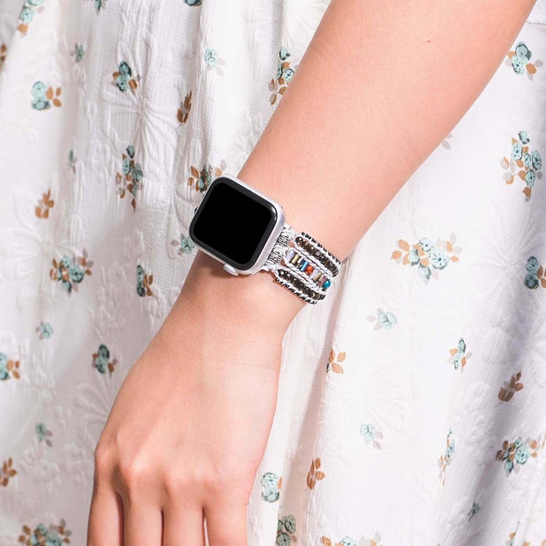 Bohemian Obsidian Apple Watch Strap - Apple Watch Straps - Pretland | Spiritual Crystals & Jewelry