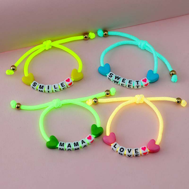 Luminous Words Beads Adjustable Bracelets Set - Bracelets - Pretland | Spiritual Crystals & Jewelry