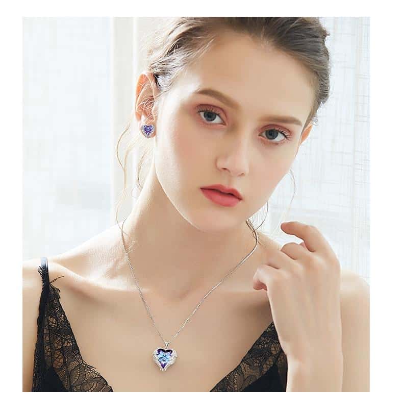 Crystal Heart Angel Wings Necklace - Necklaces - Pretland | Spiritual Crystals & Jewelry
