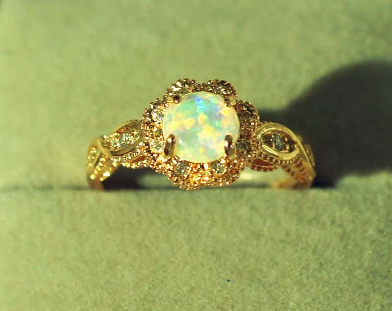Flower Zirconia Opal Ring - Rings - Pretland | Spiritual Crystals & Jewelry