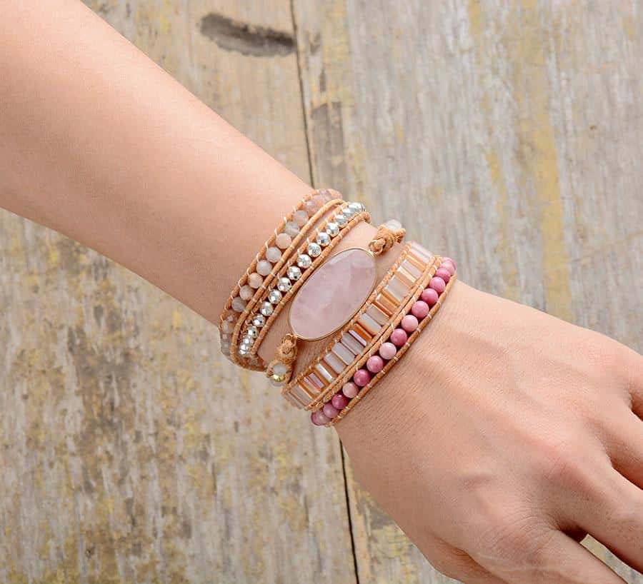 Dreamy Pink Wrap Bracelet - Wrap Bracelets - Pretland | Spiritual Crystals & Jewelry