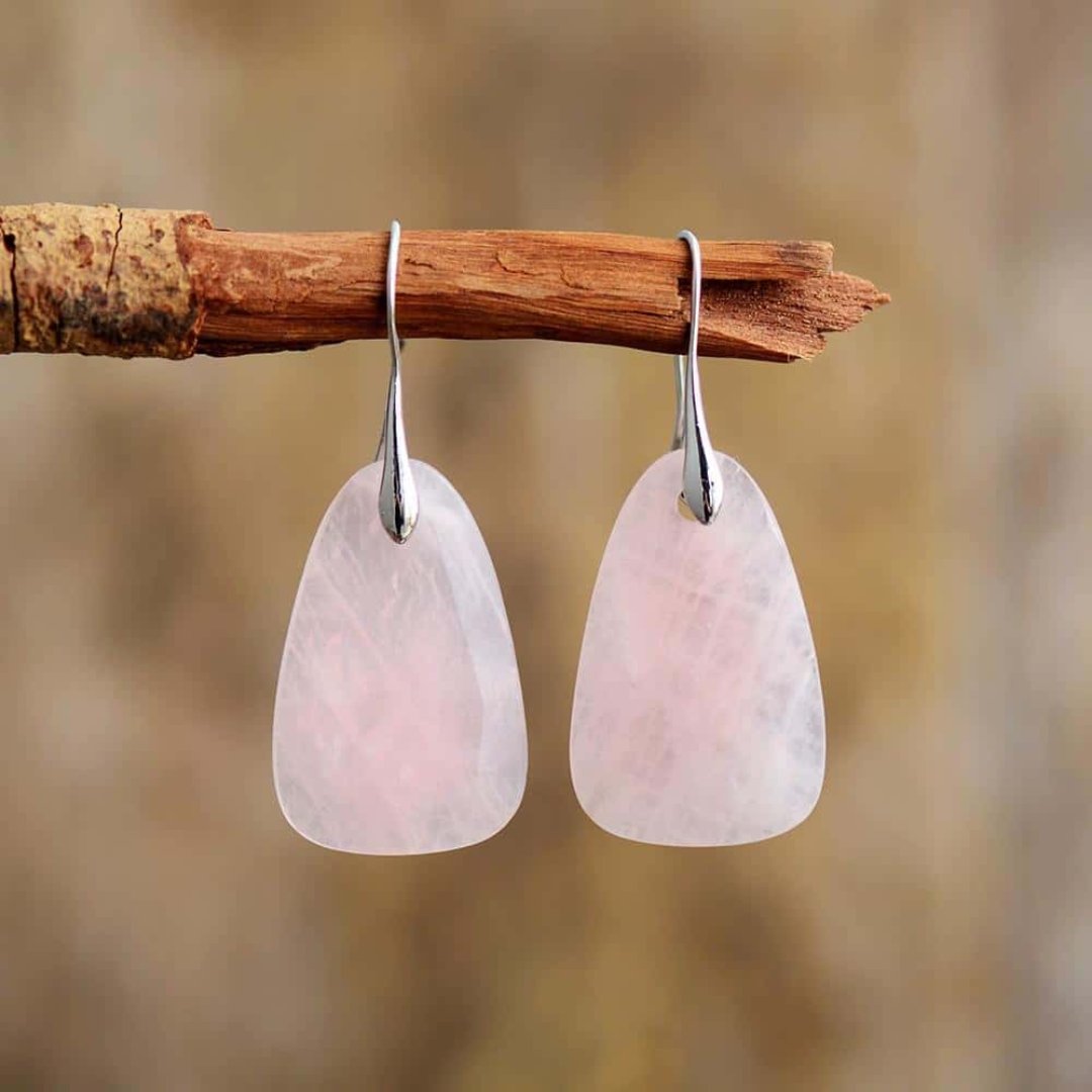 Aphrodite Rose Quartz Earrings - Earrings - Pretland | Spiritual Crystals & Jewelry