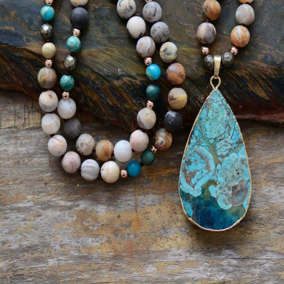 Calming Ocean Jasper Necklace - Necklaces - Pretland | Spiritual Crystals & Jewelry