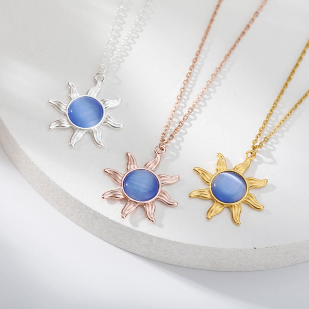 Sun Flower Moonstone & Labradorite Necklace - Necklaces - Pretland | Spiritual Crystals & Jewelry