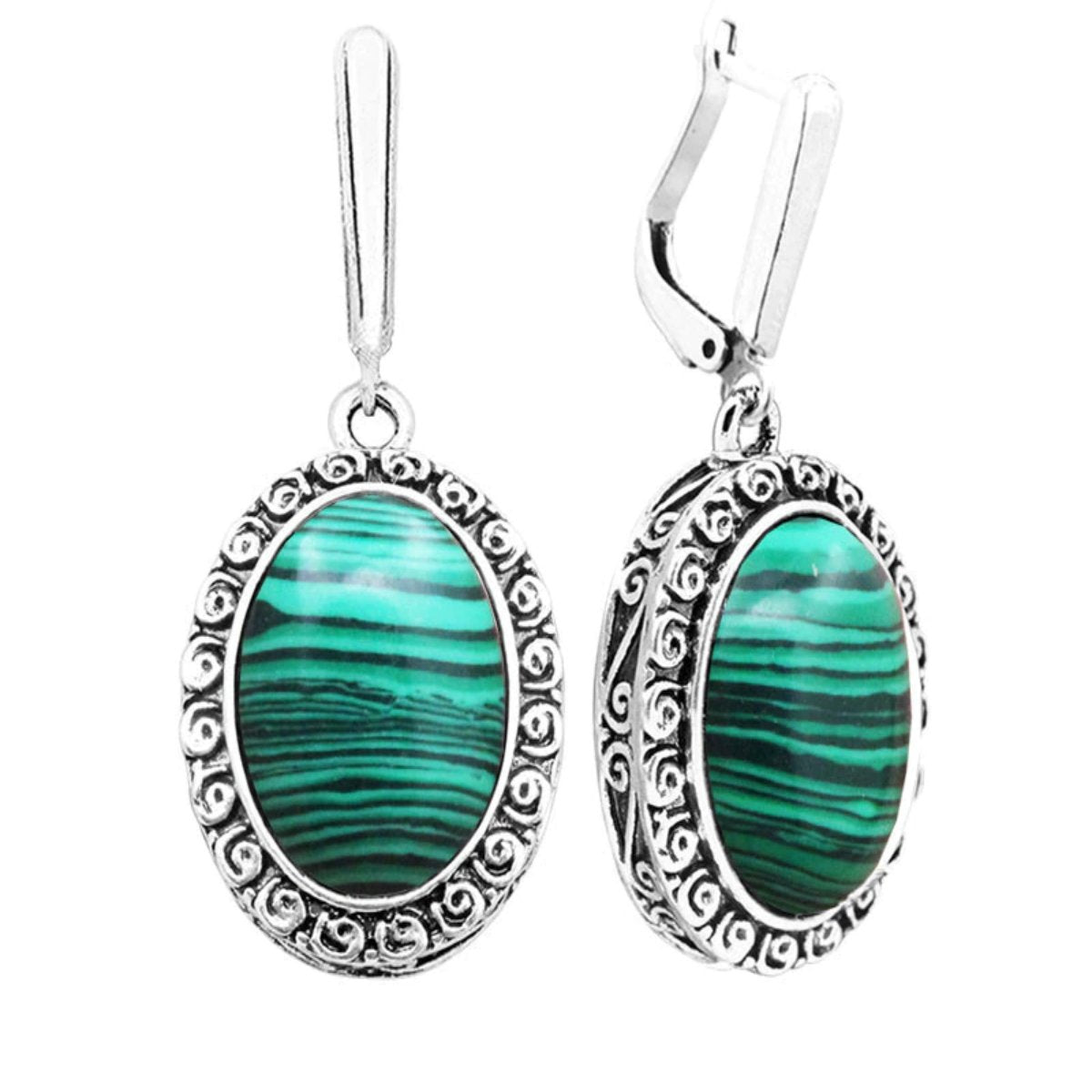 Spring Flower Malachite Earrings - Drop Earrings - Pretland | Spiritual Crystals & Jewelry