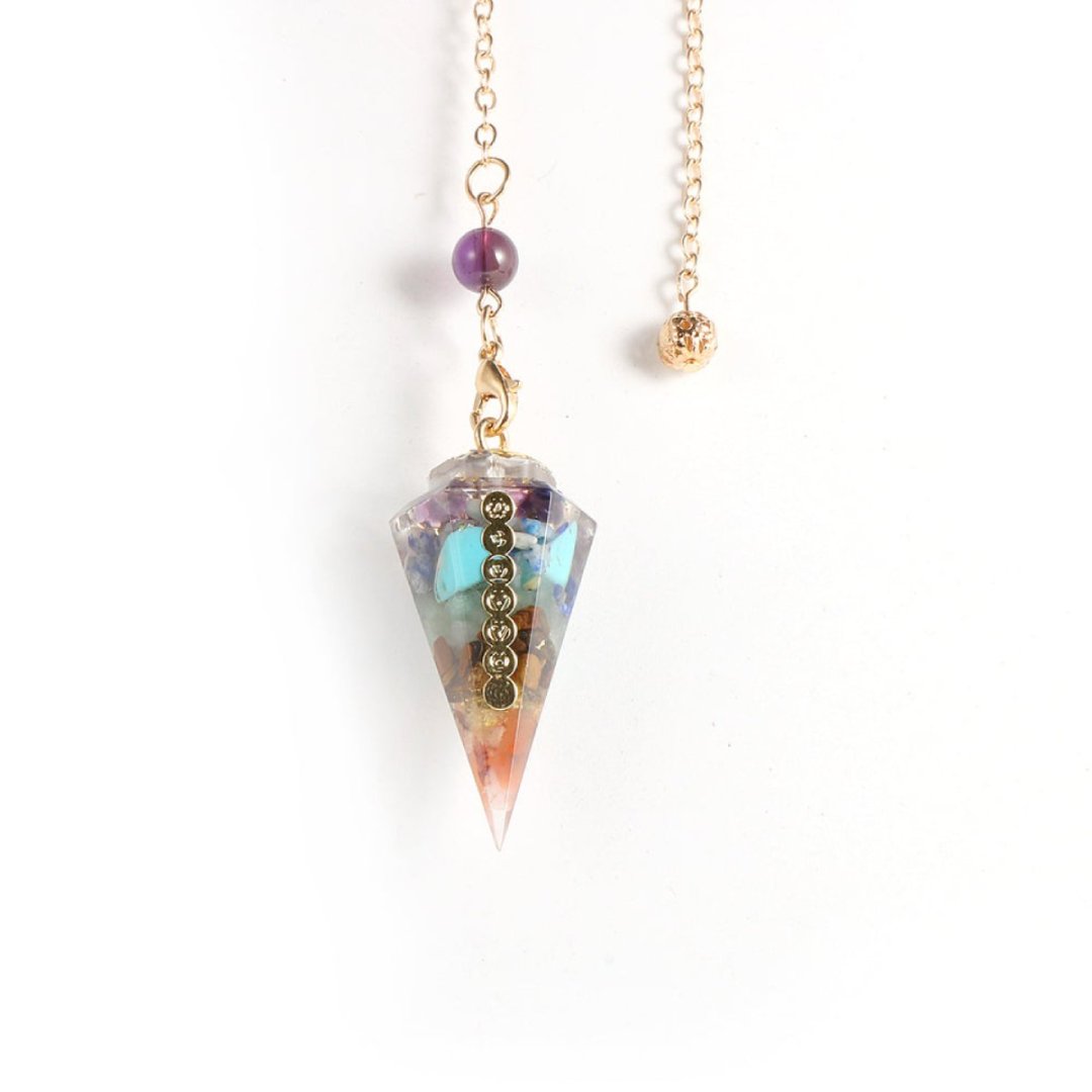7 Chakra Reiki Pendulum Pendant Accessory - Necklaces - Pretland | Spiritual Crystals & Jewelry