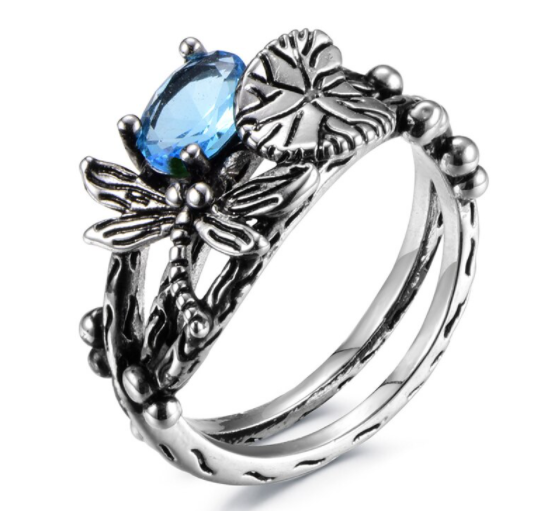 Dragonfly Lotus Ring - Rings - Pretland | Spiritual Crystals & Jewelry