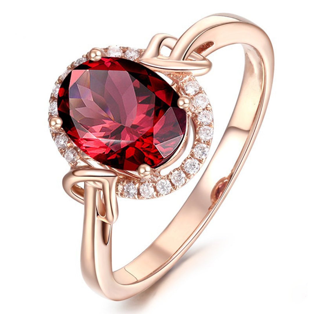 Luxury Garnet & Zircon Sterling Silver Ring - Rings - Pretland | Spiritual Crystals & Jewelry
