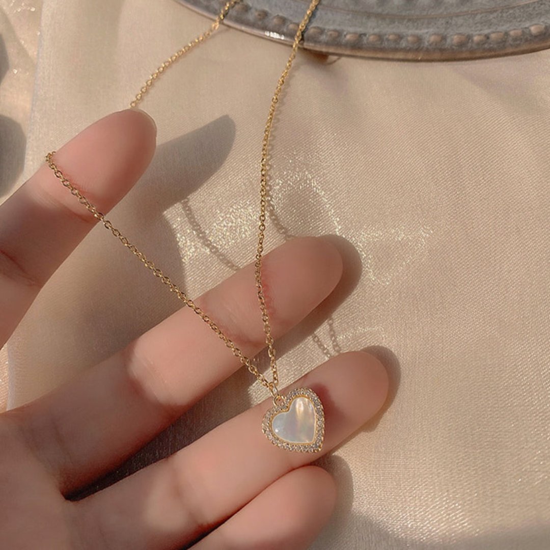 Enchanting Opal Heart 14K Gold Plated Necklace - Necklaces - Pretland | Spiritual Crystals & Jewelry