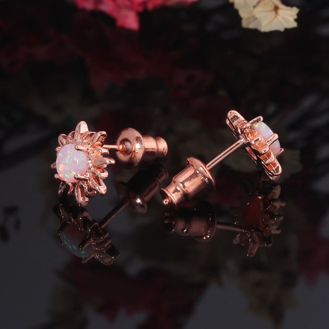 Chic Sunflower Opal Stud Earrings - Stud Earrings - Pretland | Spiritual Crystals & Jewelry
