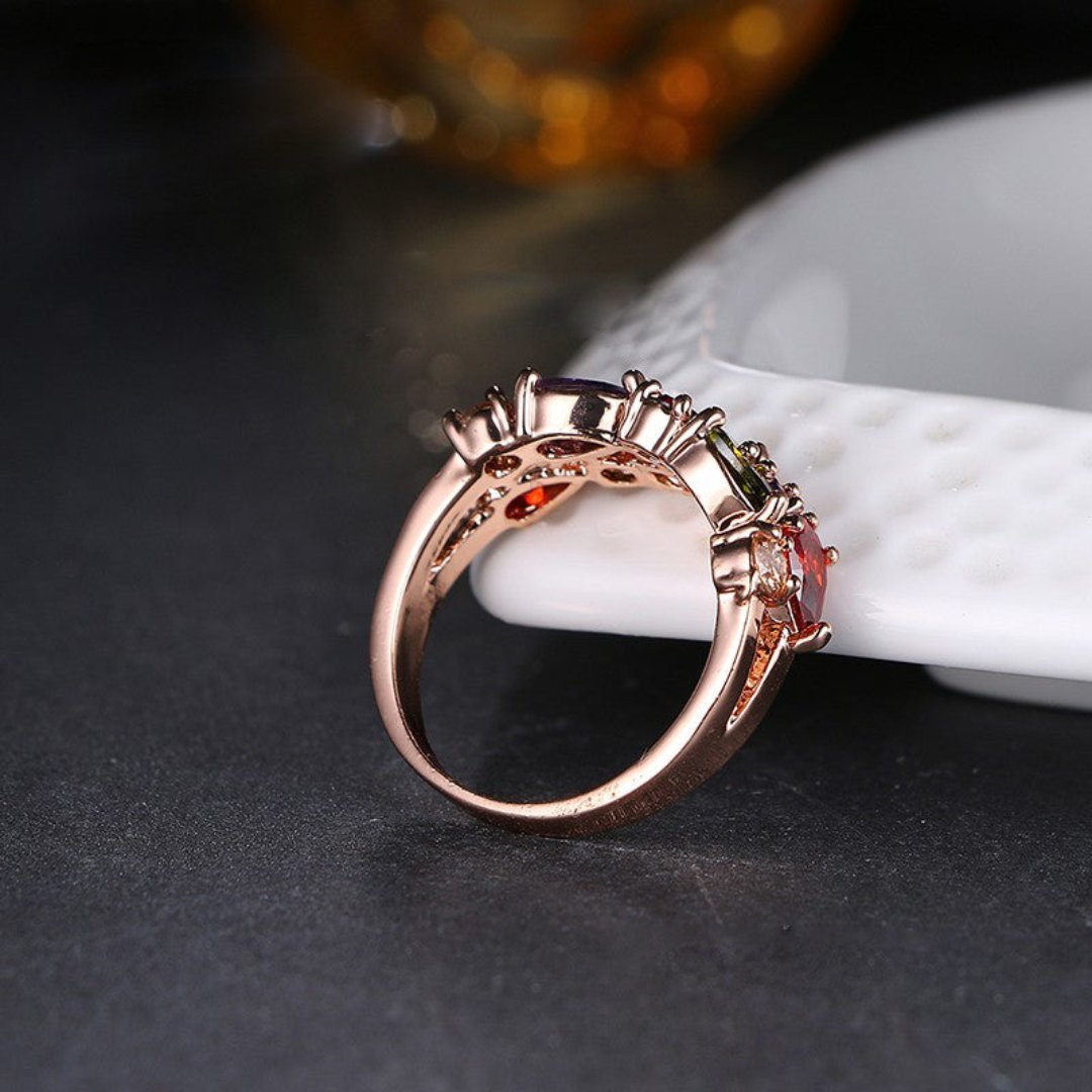 Enchanting Multicolor Zirconia Ring - Rings - Pretland | Spiritual Crystals & Jewelry