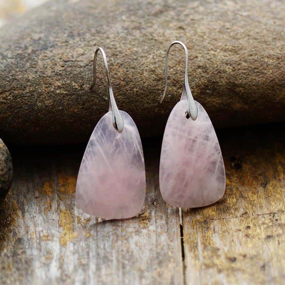 Aphrodite Rose Quartz Earrings - Earrings - Pretland | Spiritual Crystals & Jewelry