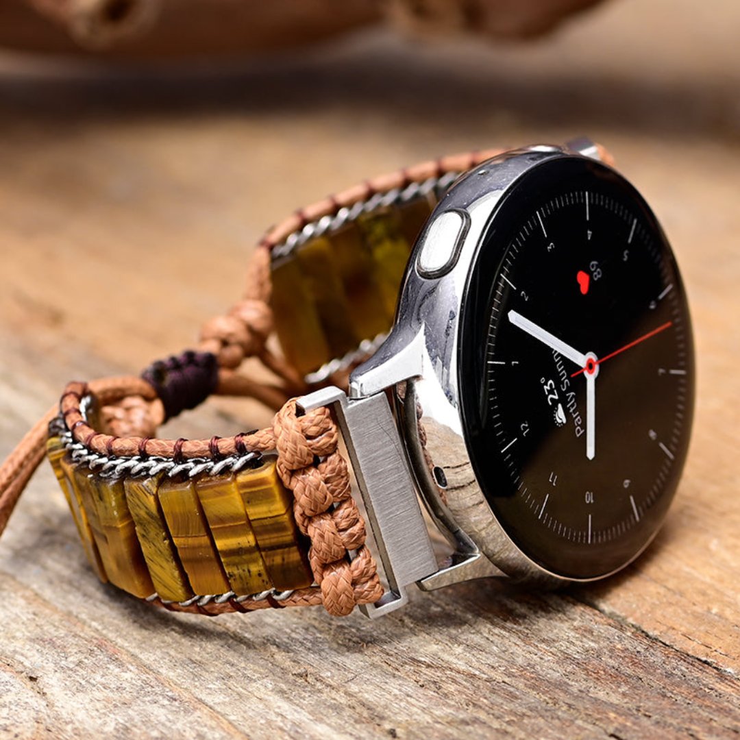 Natural Tiger Eye Samsung Watch Strap - Samsung Watch Straps - Pretland | Spiritual Crystals & Jewelry
