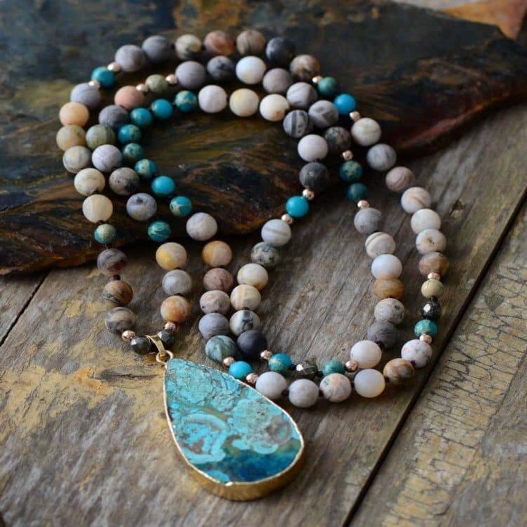 Calming Ocean Jasper Necklace - Necklaces - Pretland | Spiritual Crystals & Jewelry