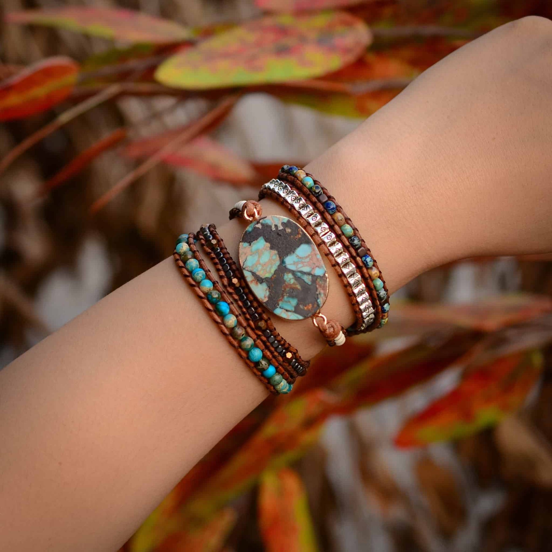 Conquer Healing Emperor Jasper Bracelet - Wrap Bracelets - Pretland | Spiritual Crystals & Jewelry