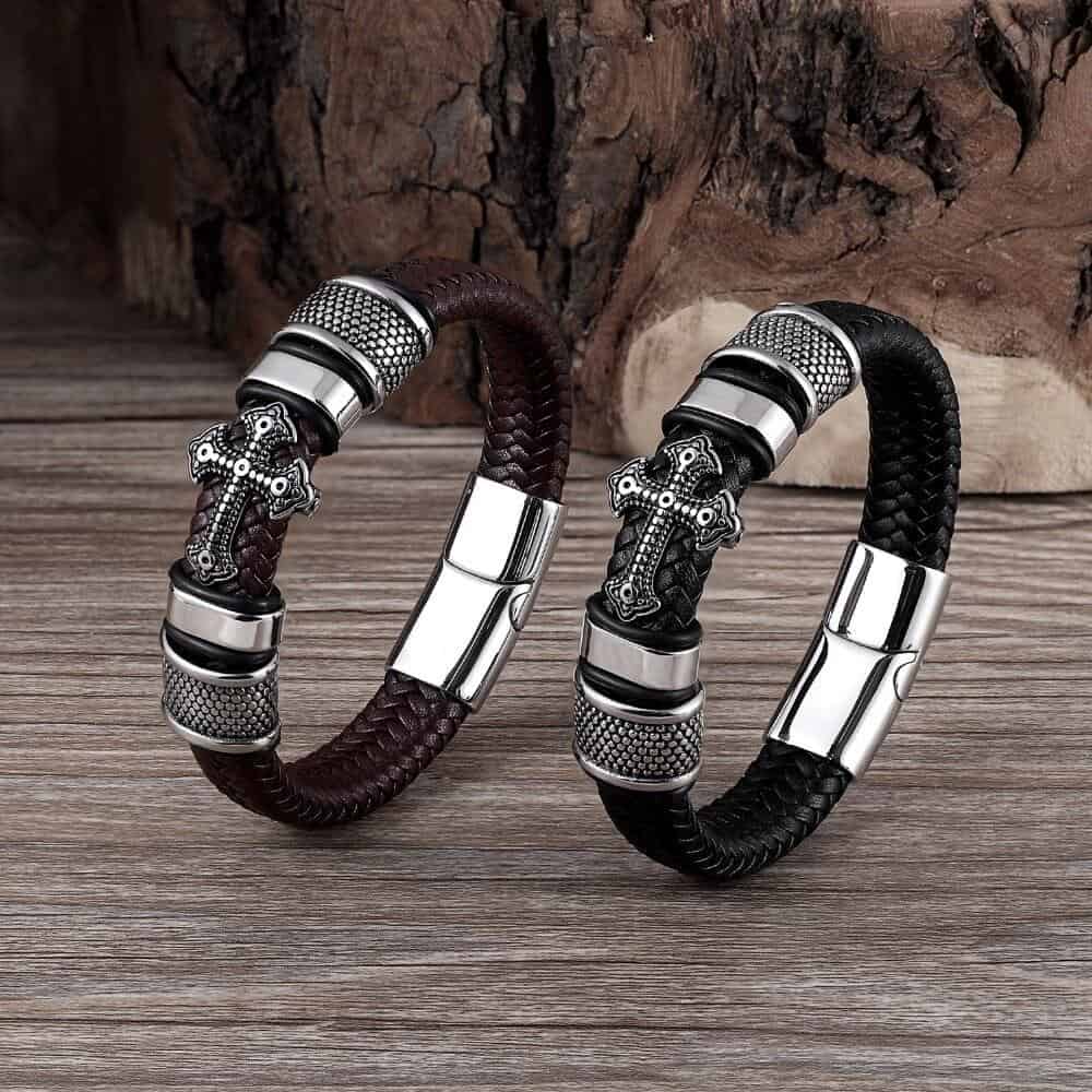 Faithful Leather Bracelet - Bracelets - Pretland | Spiritual Crystals & Jewelry