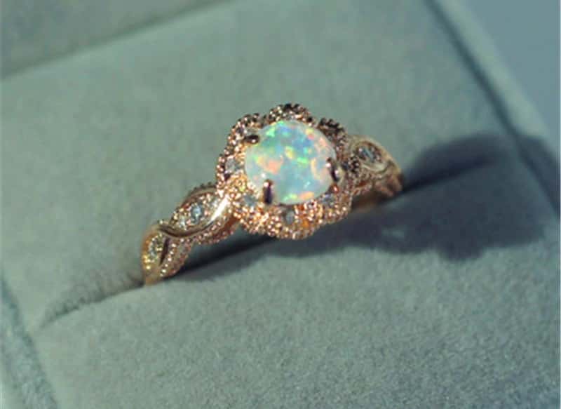 Flower Zirconia Opal Ring - Rings - Pretland | Spiritual Crystals & Jewelry
