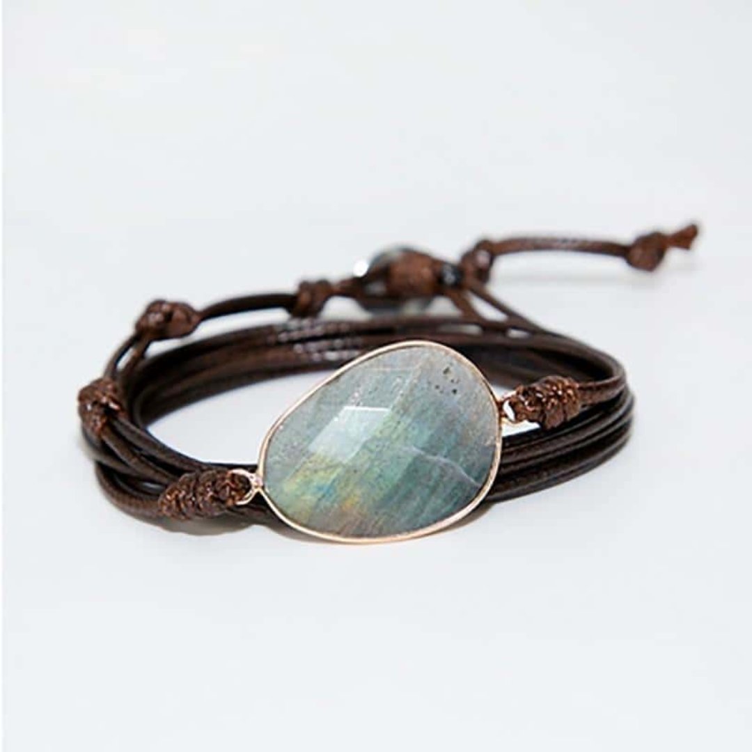 Boho Labradorite Bracelet - Brown - Wrap Bracelets - Pretland | Spiritual Crystals & Jewelry