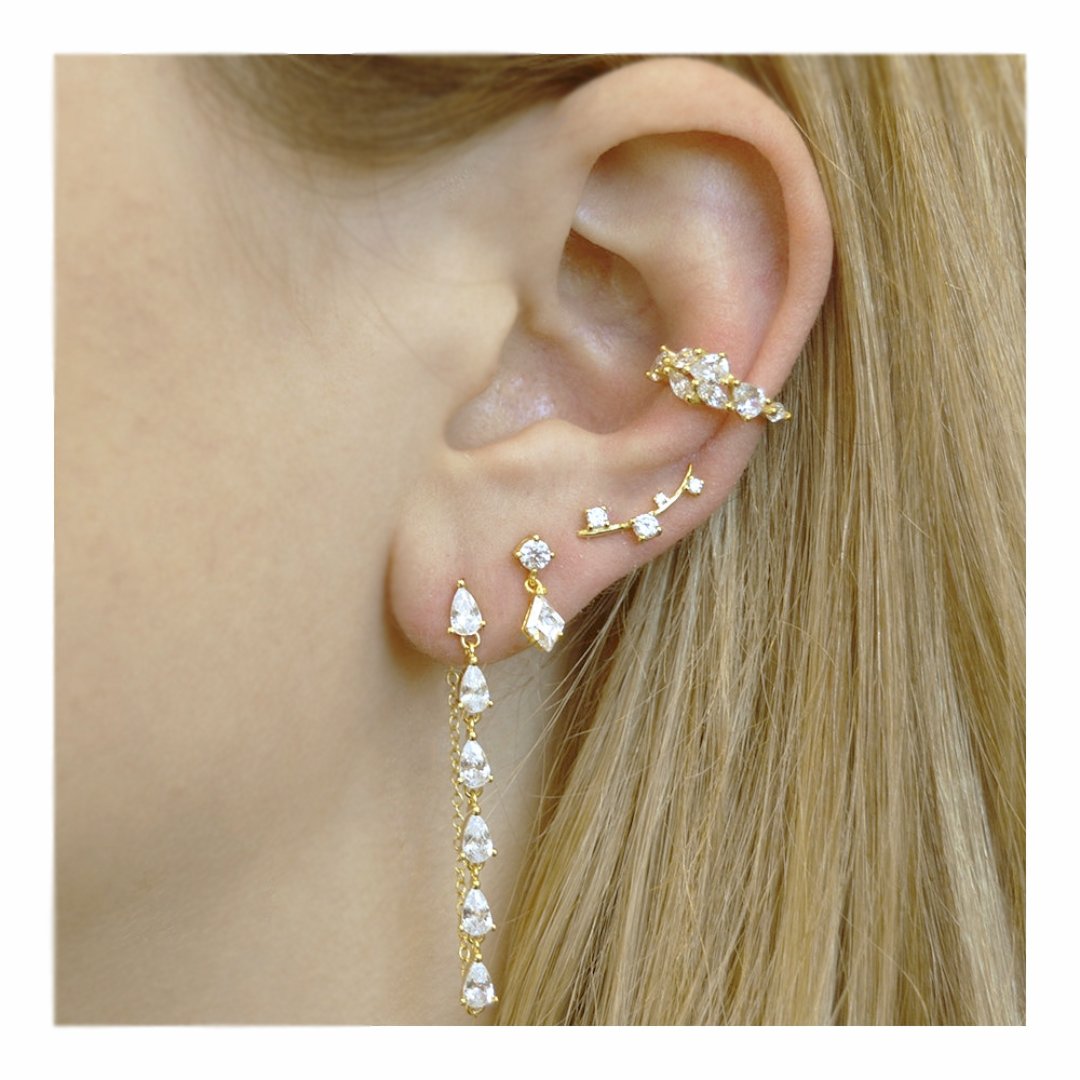 Rosa 925 Sterling Silver Zircon Earrings - Stud Earrings - Pretland | Spiritual Crystals & Jewelry
