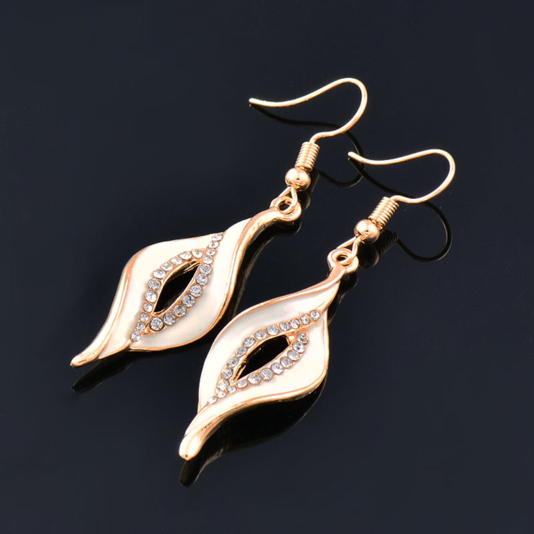 Enchanting Cubic Zirconia Gold Plated Earrings - Earrings - Pretland | Spiritual Crystals & Jewelry