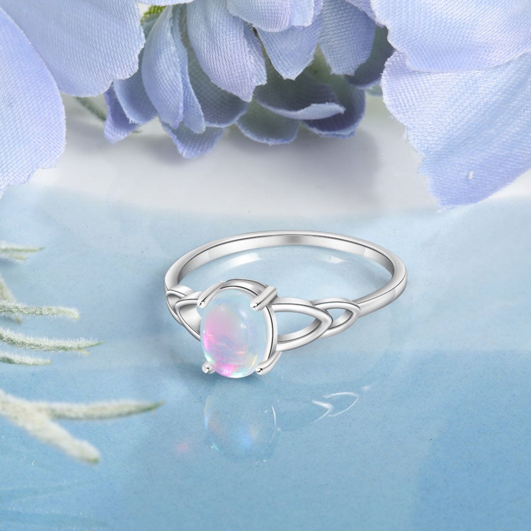 Chic Oval Moonstone 925 Sterling Silver Ring - Rings - Pretland | Spiritual Crystals & Jewelry