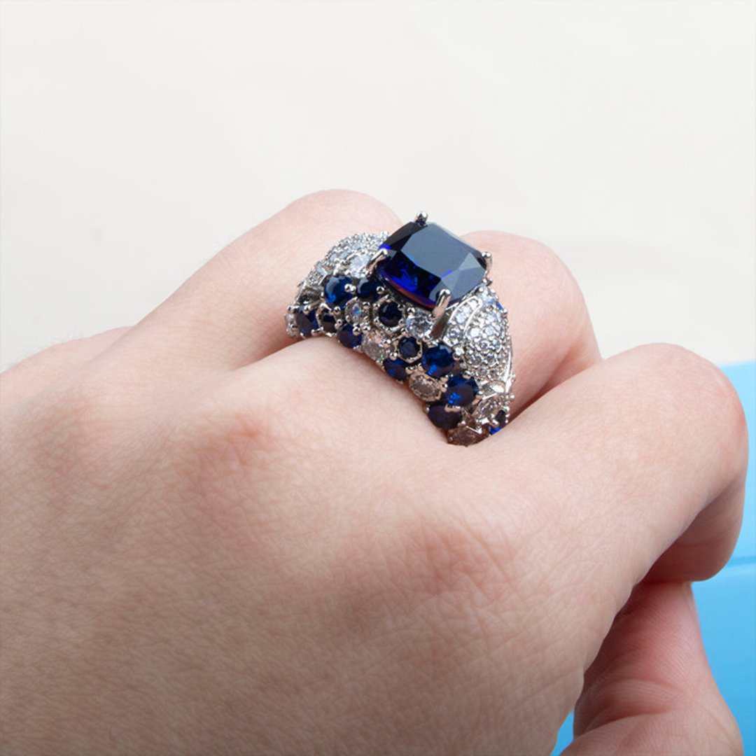 Royal Sapphire 925 Silver Ring - Rings - Pretland | Spiritual Crystals & Jewelry