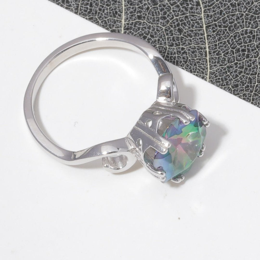 Mystic Topaz 925 Sterling Silver Ring - Rings - Pretland | Spiritual Crystals & Jewelry