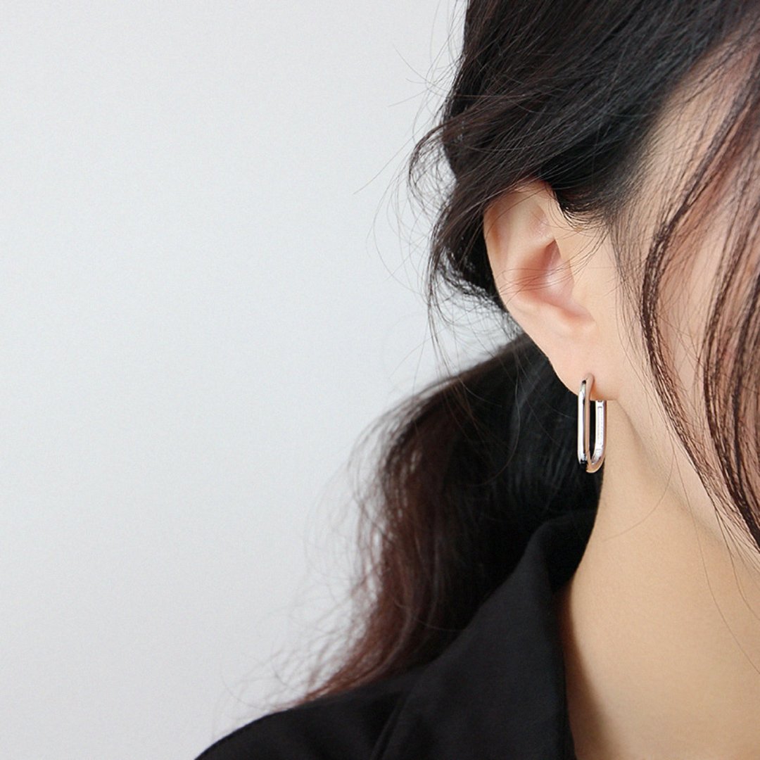 Lilith 925 Sterling Silver Earrings - Silver - Hoop Earrings - Pretland | Spiritual Crystals & Jewelry