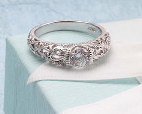 Vintage Cubic Zirconia Silver Ring - Rings - Pretland | Spiritual Crystals & Jewelry