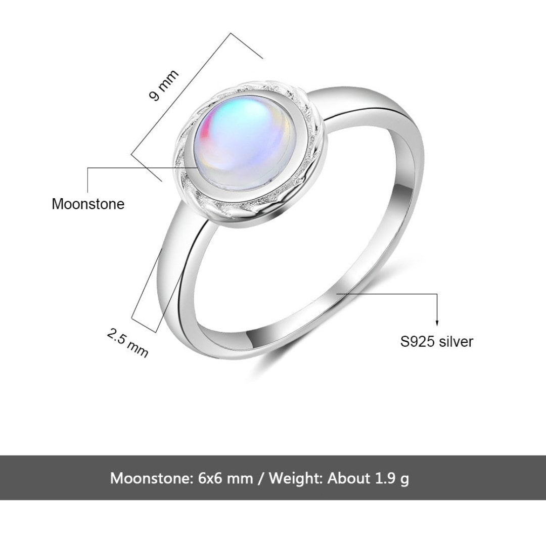 Vintage Moonstone 925 Sterling Silver Ring - Rings - Pretland | Spiritual Crystals & Jewelry
