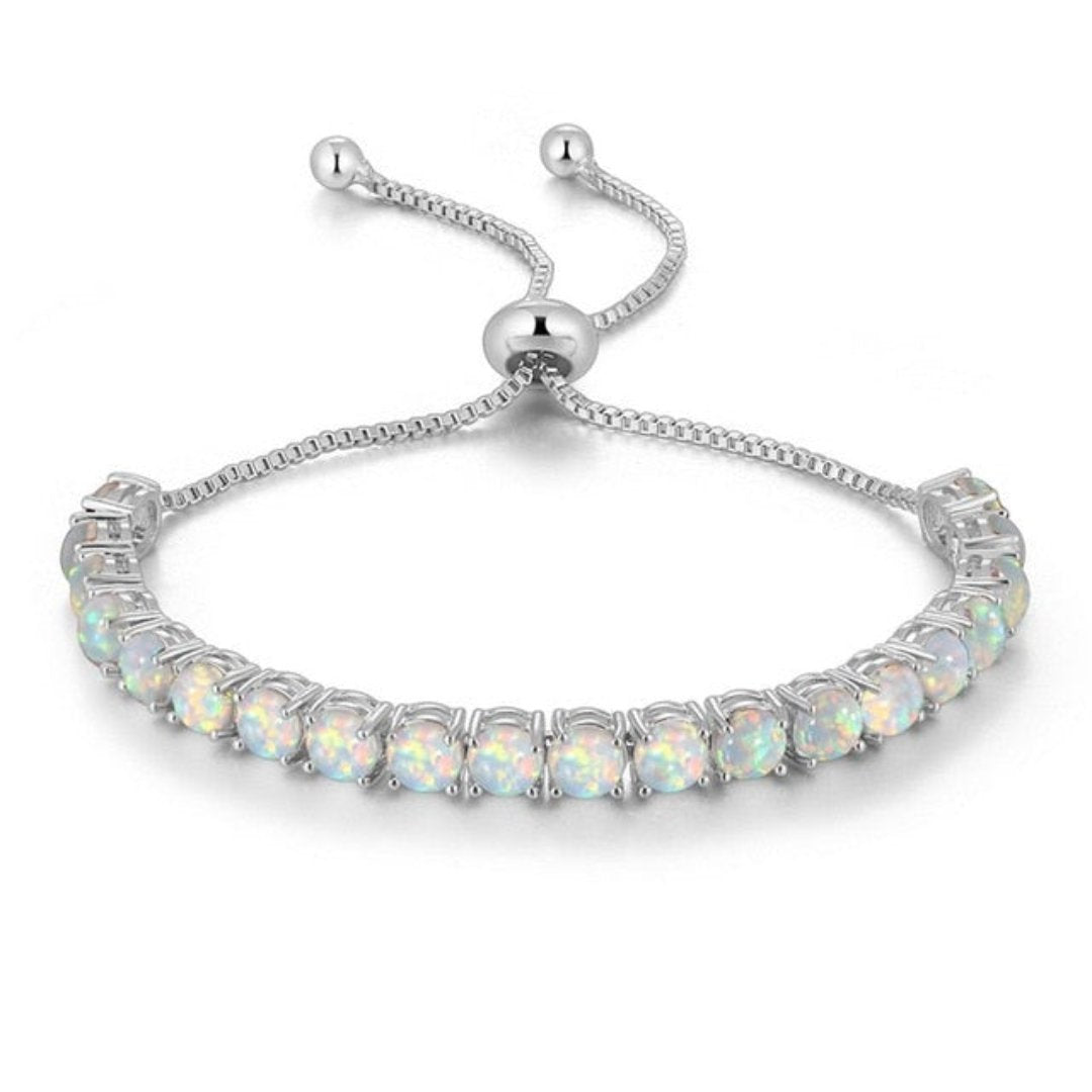 Spiritual White Opal Silver Bracelet - White Opal-Silver - Bracelets - Pretland | Spiritual Crystals & Jewelry