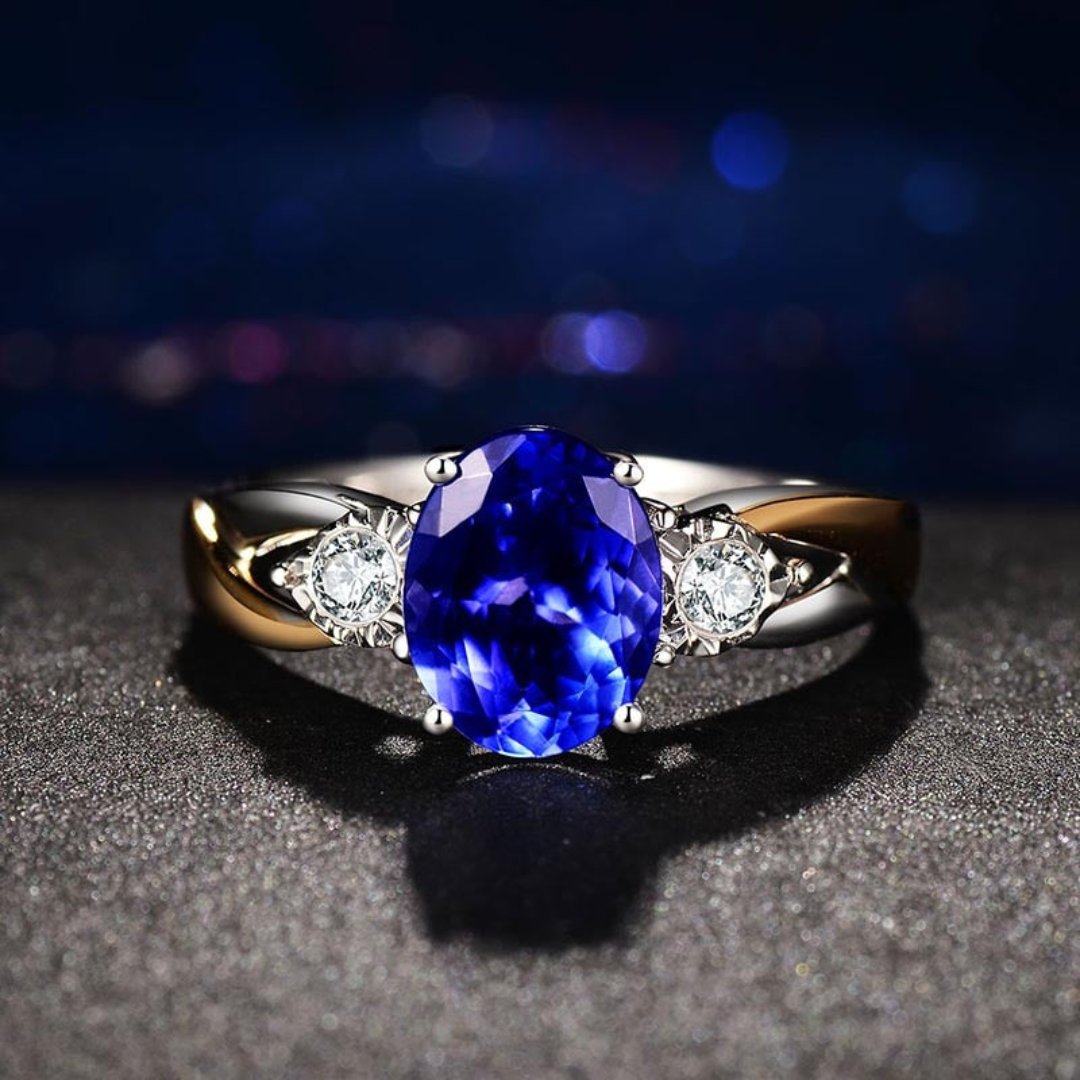 Luxury Sapphire 925 Silver Adjustable Ring - Rings - Pretland | Spiritual Crystals & Jewelry