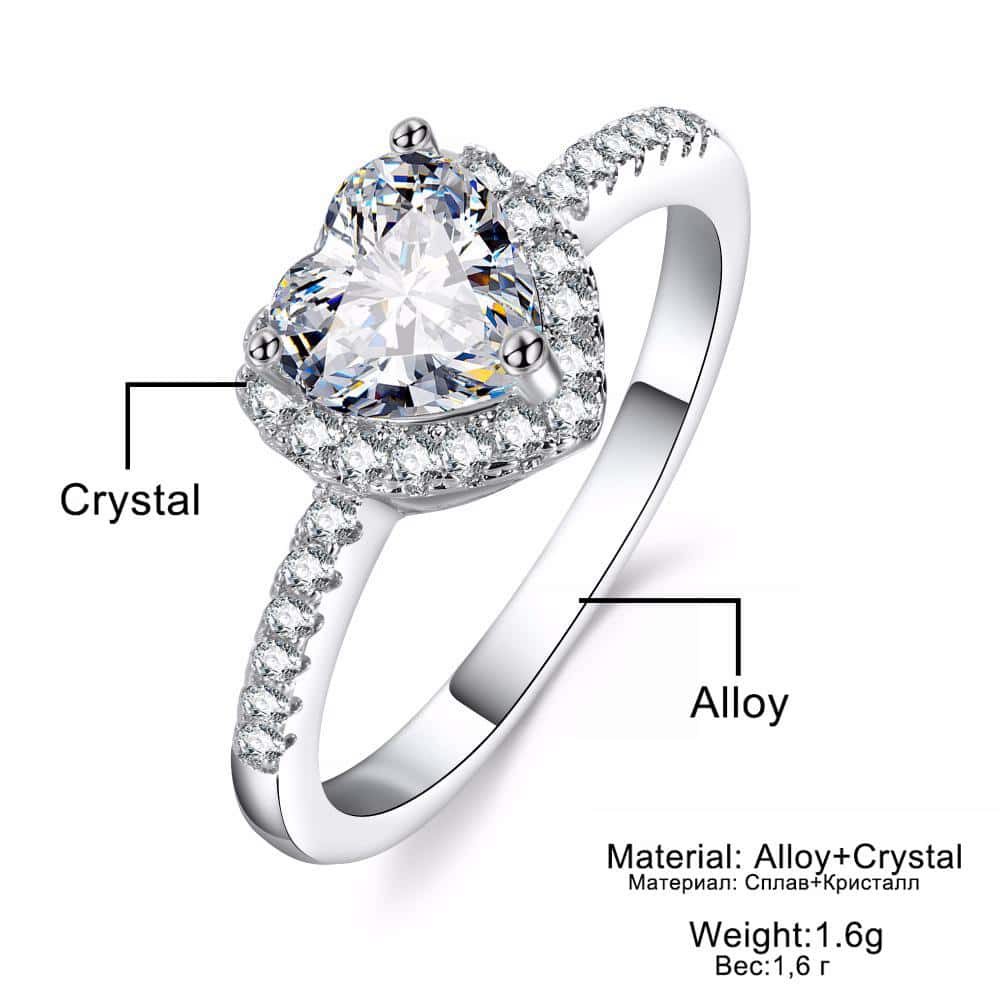 Crystal Heart Ring - Rings - Pretland | Spiritual Crystals & Jewelry