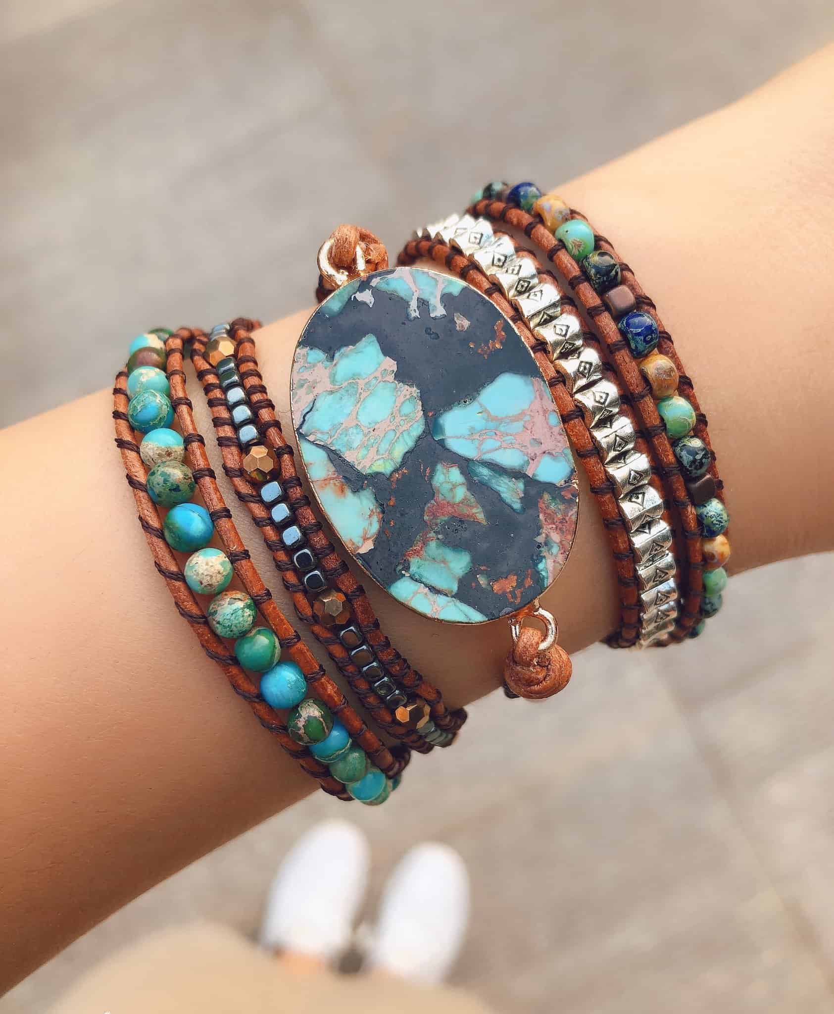 Conquer Healing Emperor Jasper Bracelet - Wrap Bracelets - Pretland | Spiritual Crystals & Jewelry