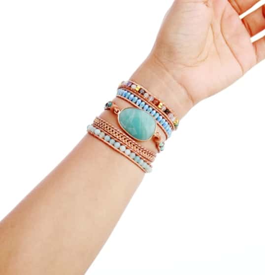 Exclusive Amazonite Wrap Bracelet - Wrap Bracelets - Pretland | Spiritual Crystals & Jewelry