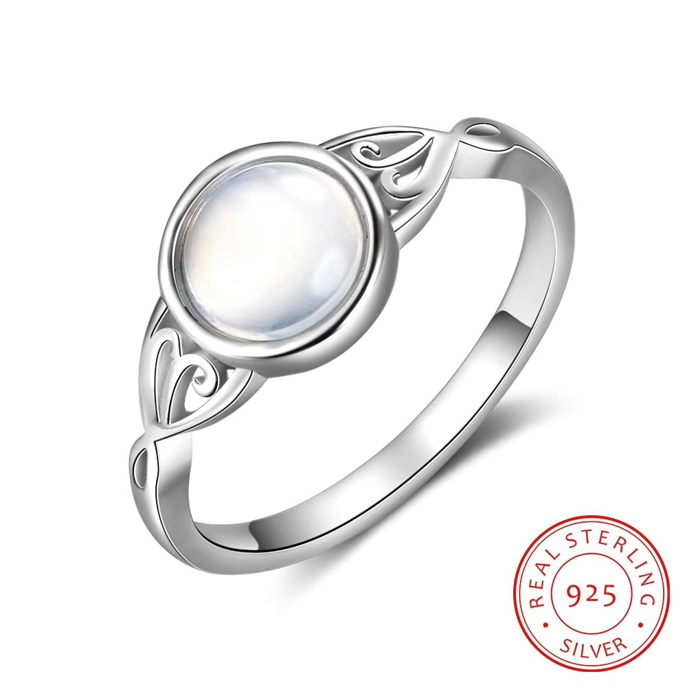 Elegant Moonstone Sterling Silver Ring - Rings - Pretland | Spiritual Crystals & Jewelry