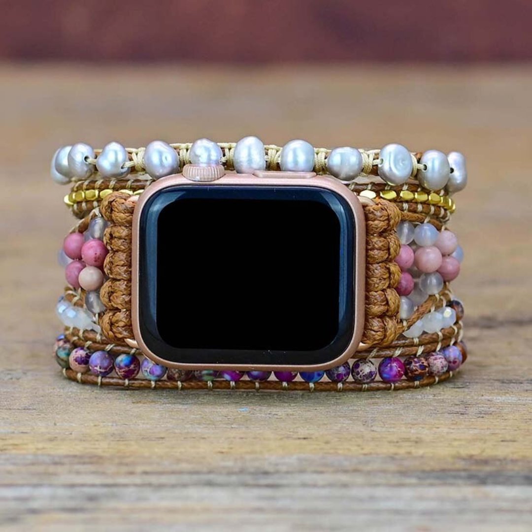 Calming Pearl Apple Watch Strap - Apple Watch Straps - Pretland | Spiritual Crystals & Jewelry